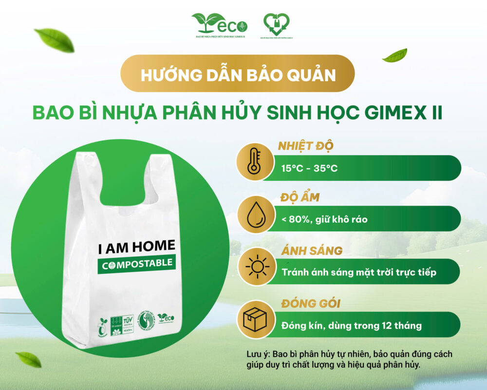 Hướng dẫn bảo quản bao bì phân hủy sinh học Gimex II
