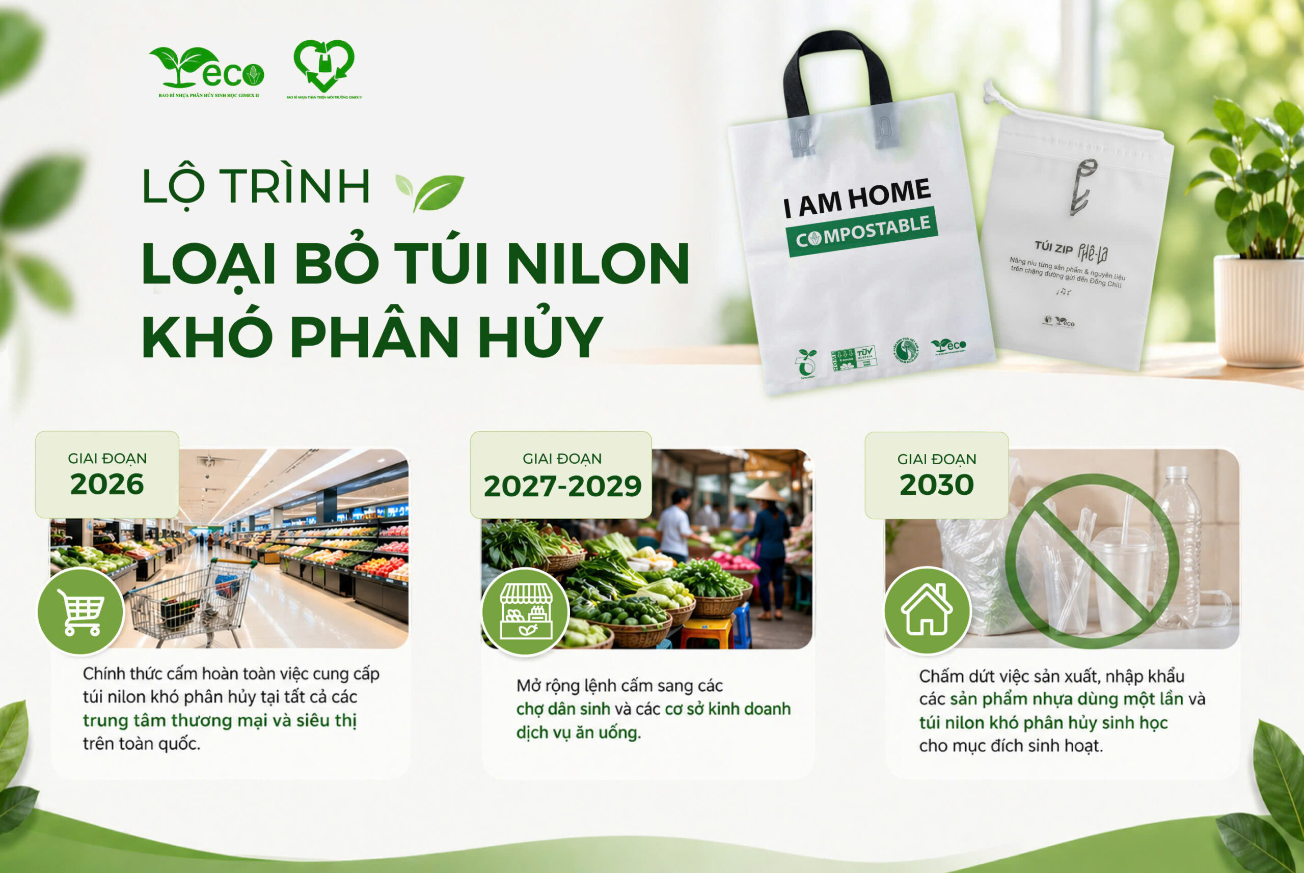 Lộ trình loại bỏ túi nilon khó phân hủy tại Việt Nam
