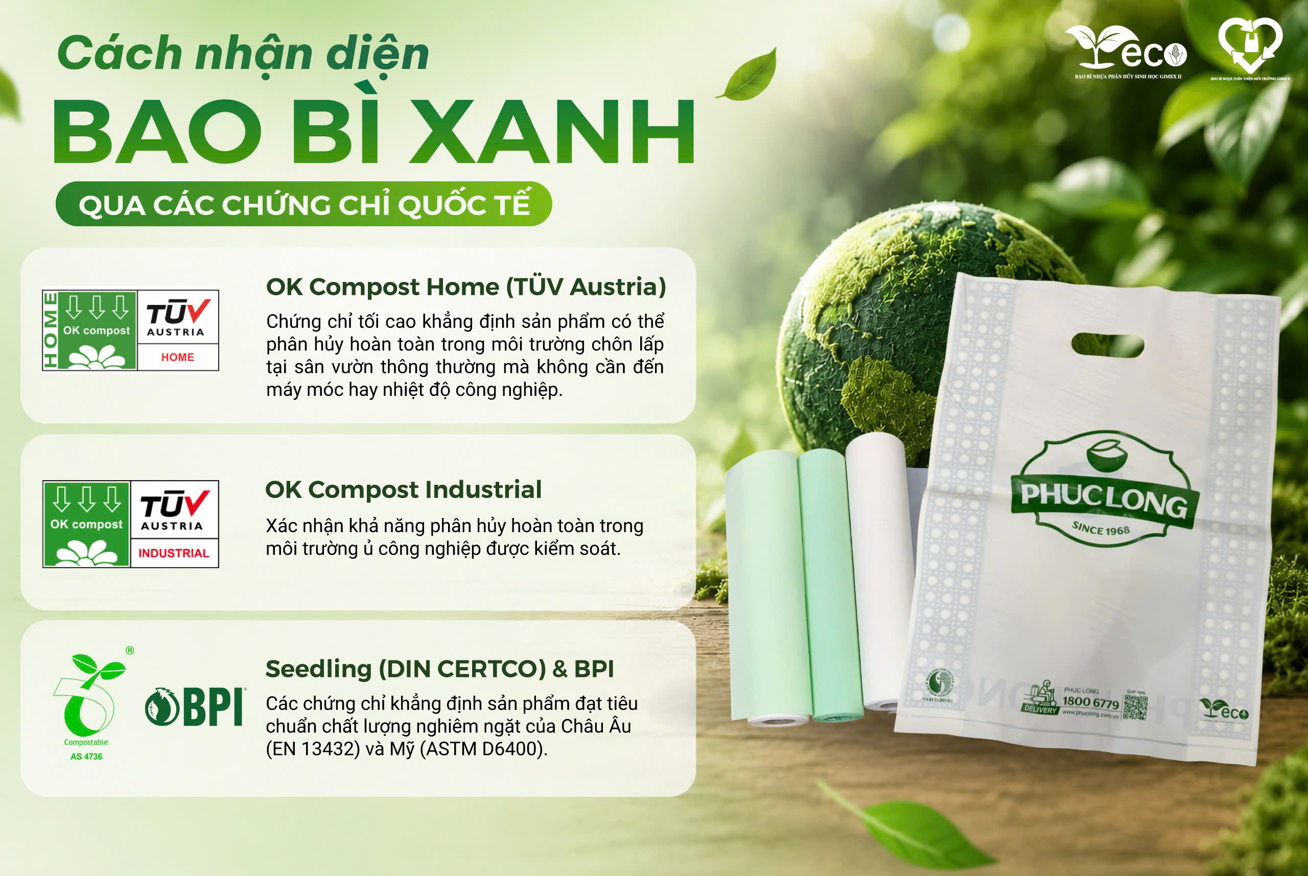 Cách nhận diện túi tự phân hủy sinh học 