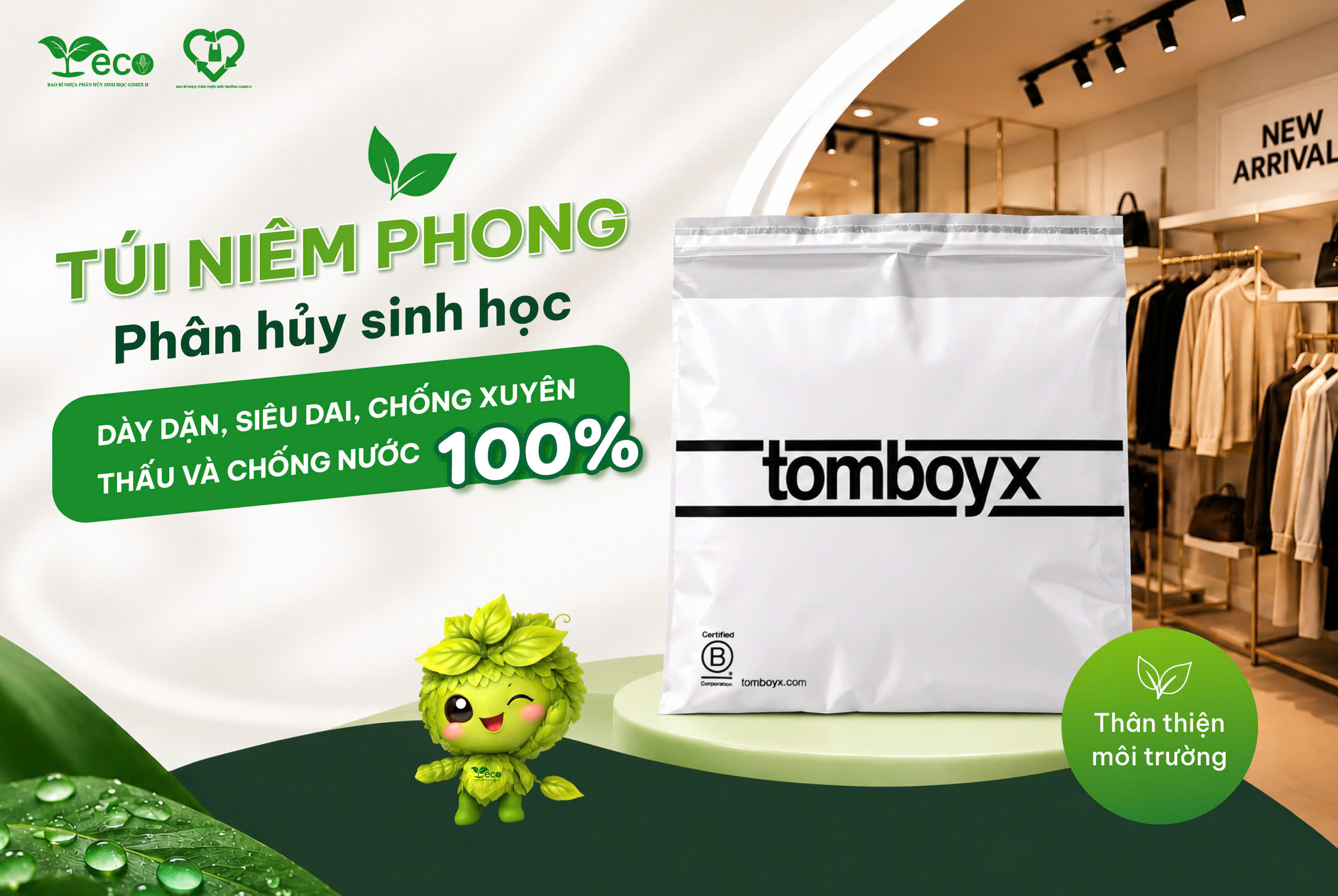 Túi niêm phong phân hủy sinh học Gimex II siêu dai, chống nước