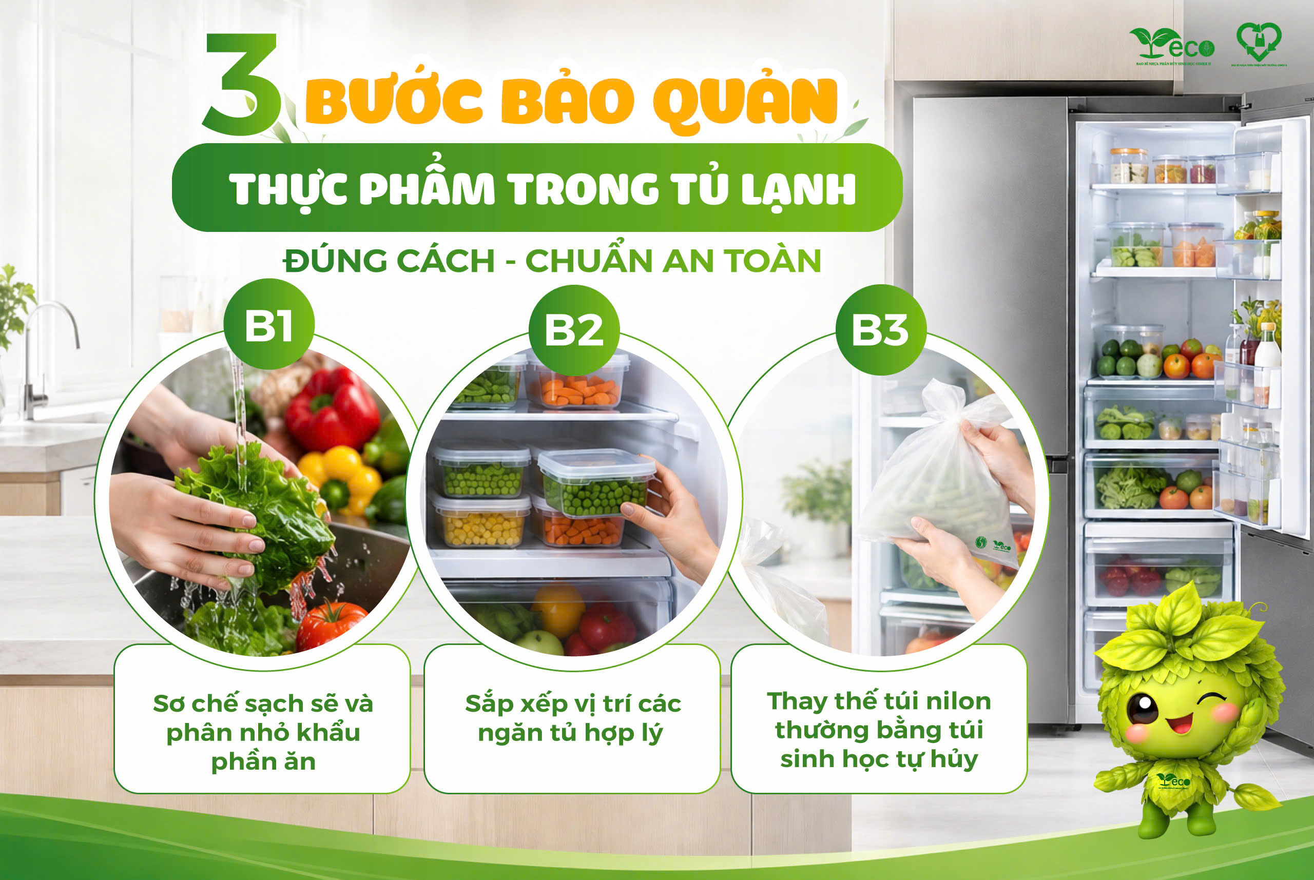 Cách bảo quản thực phẩm trong tủ lạnh an toàn