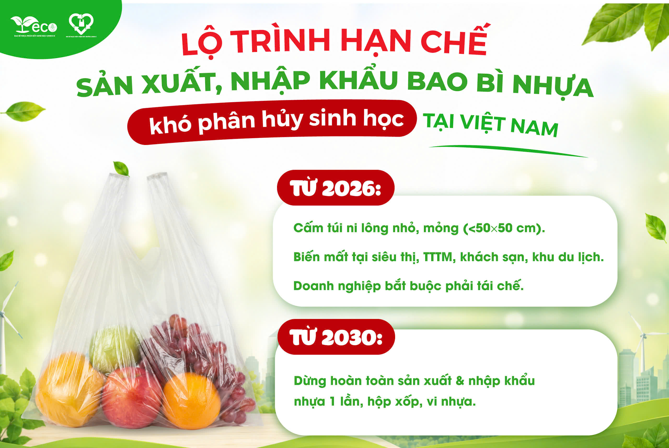 Lộ trình hạn chế sản xuất, nhập khẩu bao bì nhựa khó phân hủy sinh học tại Việt Nam