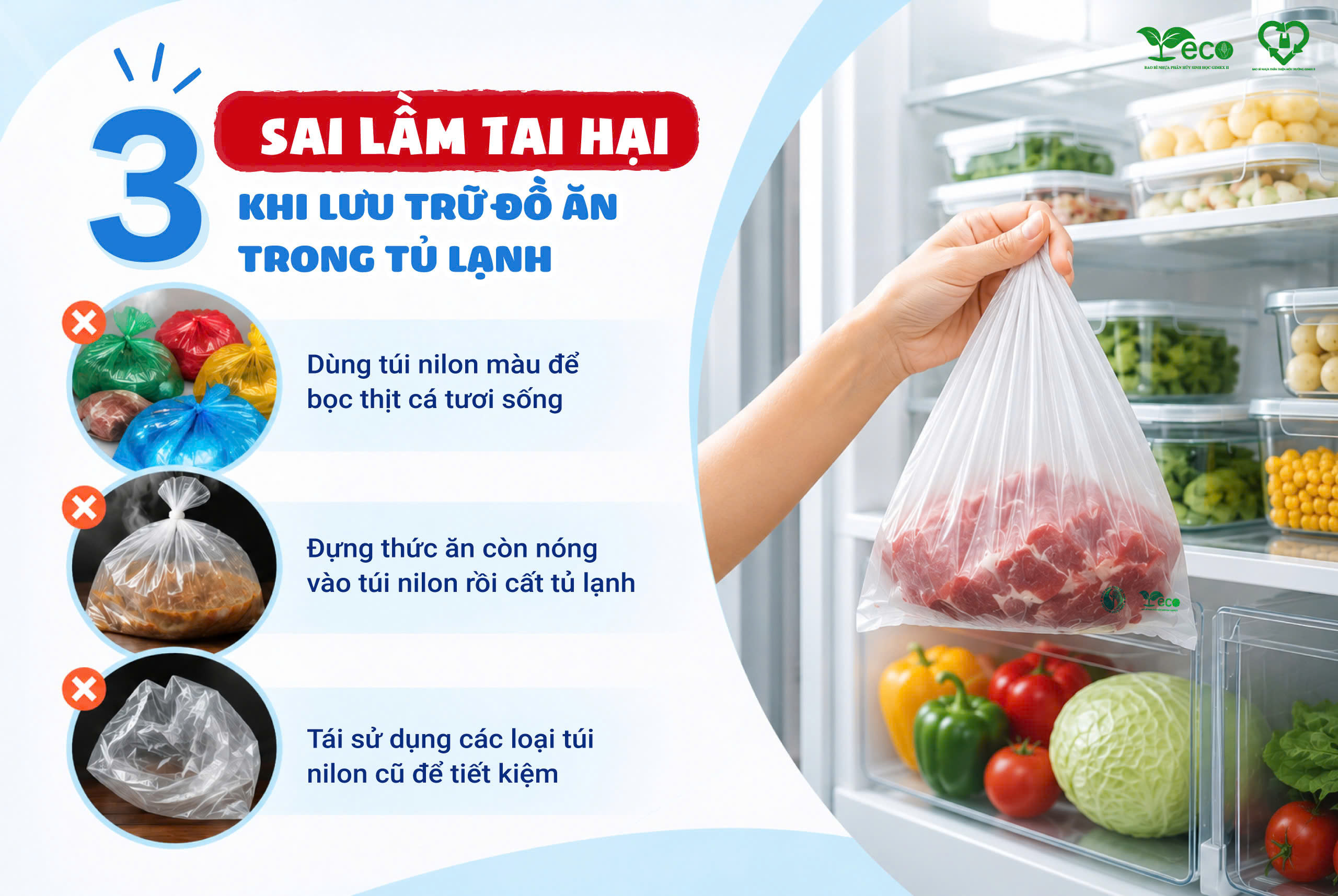 Sai lầm khi bảo quản thực phẩm trong tủ lạnh
