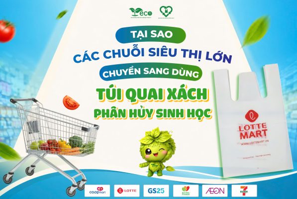 Túi quai xách phân hủy sinh học cho siêu thị